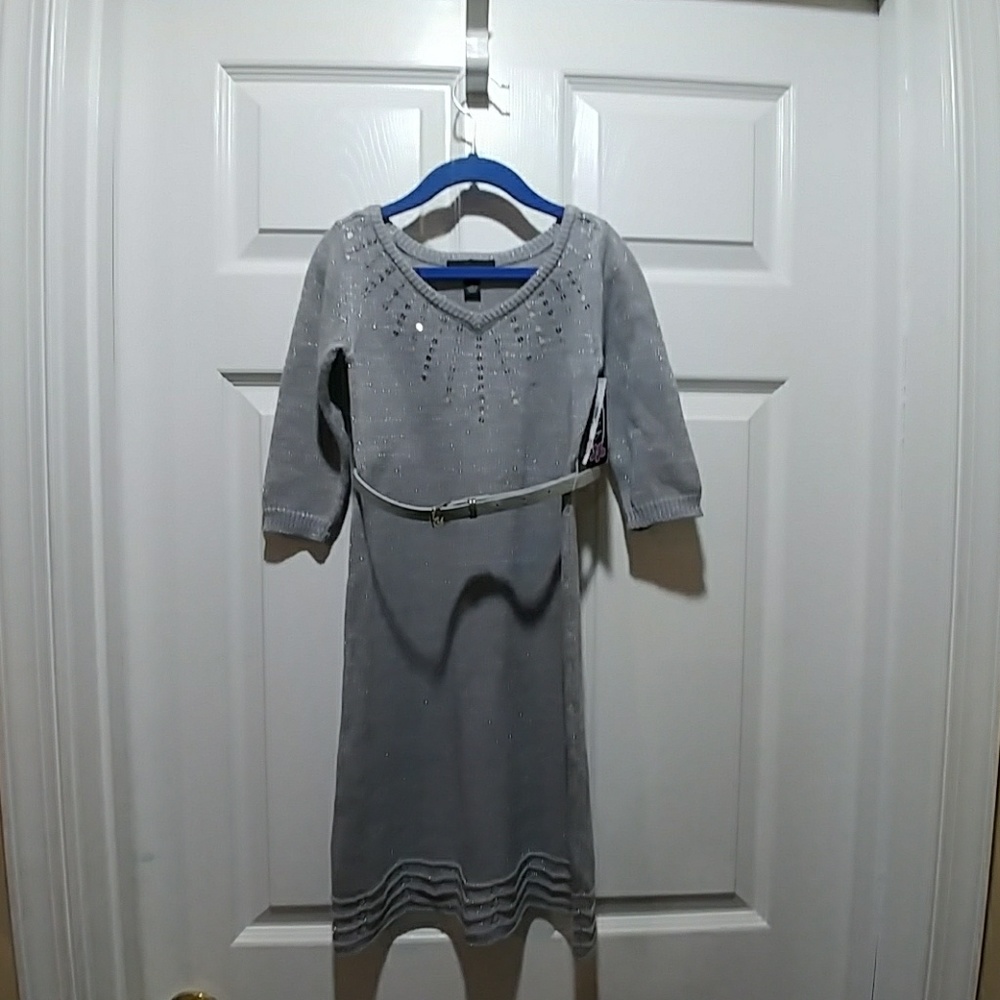 NWT Ally B Sweater Silver Dress